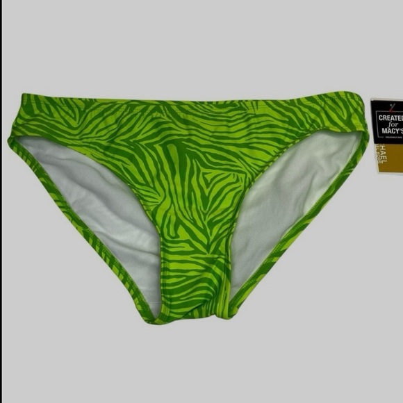 NWT Michael Kors Women's Classic Animal-Print Bikini Bottom Green Apple Large - Picture 2 of 6